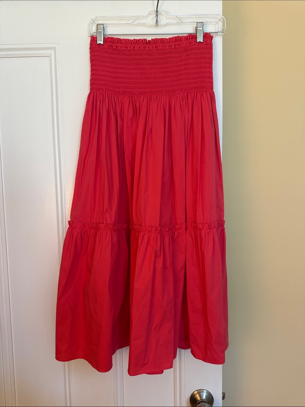 Trina Turk Bright Pink Tiered Maxi Skirt
